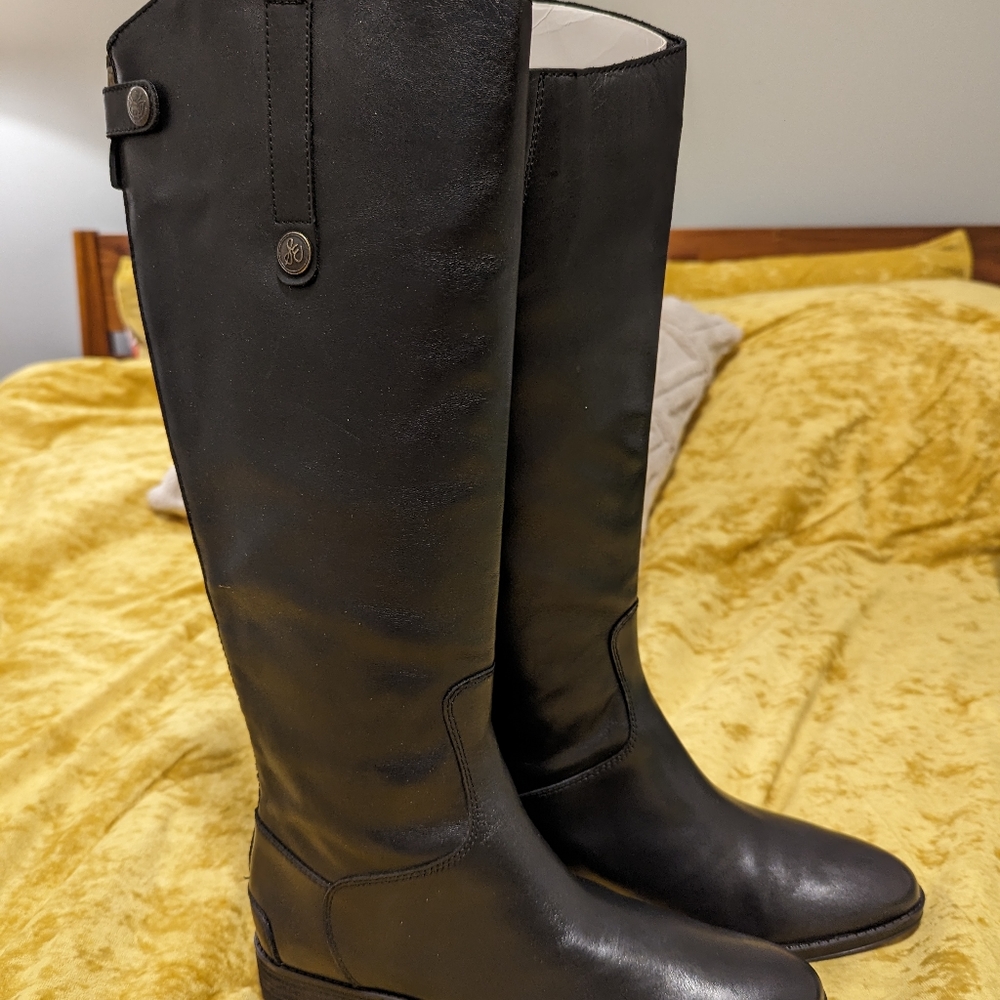 Sam Edelman Black Leather Penny 2 Riding Boots